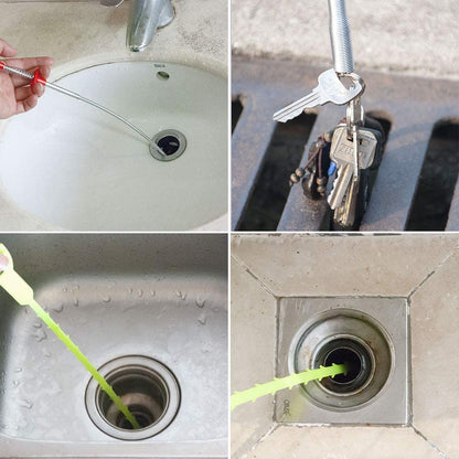 Herramienta de agarre flexible de 78.74" con 4 garras, para recoger basura en desagües de fregaderos y retretes