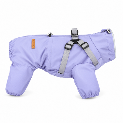 4-Leg Dog Raincoat with Built-In Harness, Adjustable Neck & Waist and Easy Back Zipper –  Dog Coat  for Small, Medium & Large Dogs