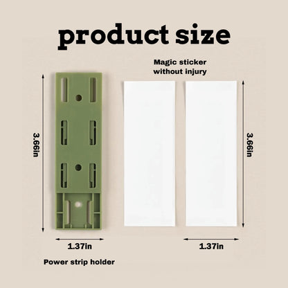 10Pcs Self‑Adhesive Punch‑Free Power Strip Wall Holder with Cable Clips for Router Remote Control
