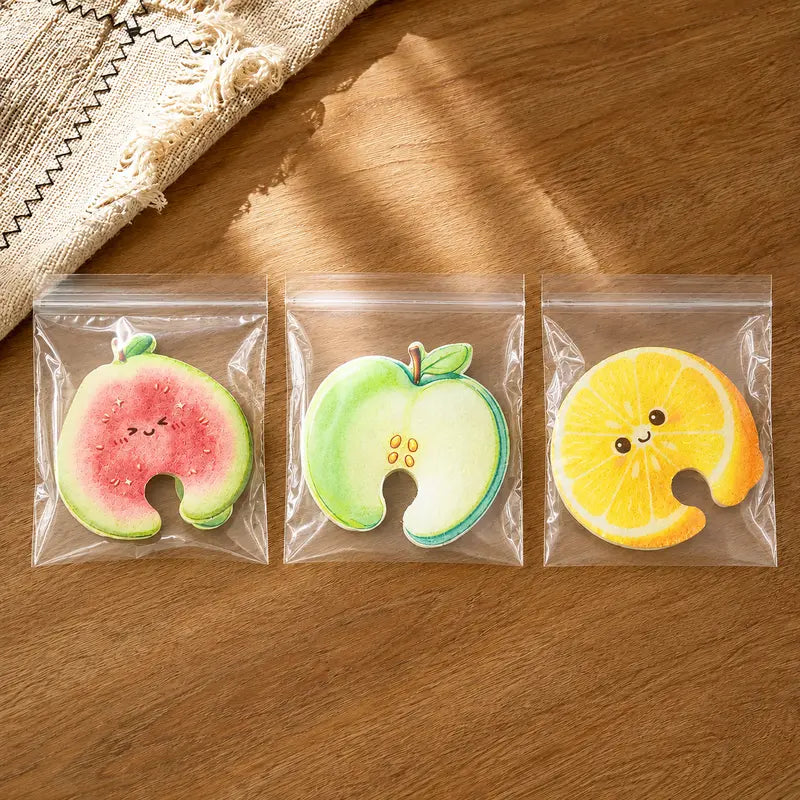 3Pcs Fruit Shaped Compressed Cellulose Sponges Natural Non-Scratch Kitchen Cleaning Sponges