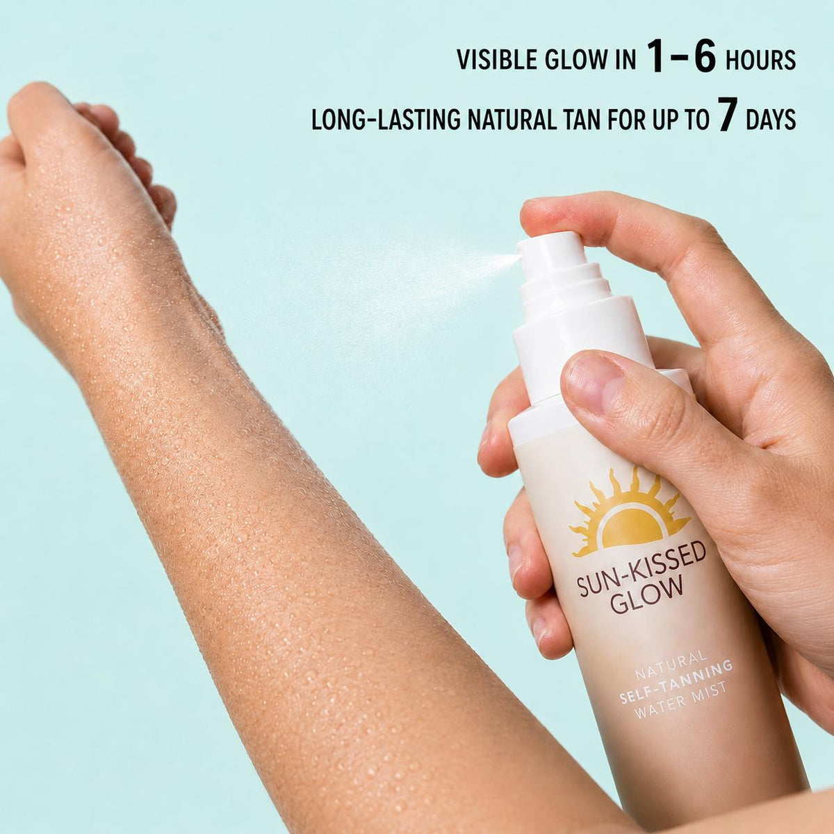 【Summer Wins】GRODOM Organic Colorless Self Tanning Mist, Vegan Streak‑Free Sunless Tanner for Body Face Hands, No Fake Tan Smell for All Skin Types