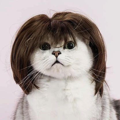 Pet Short Hair Wig Headband Cute Funny Costume Accessory for Dogs Cats Valentine Gift