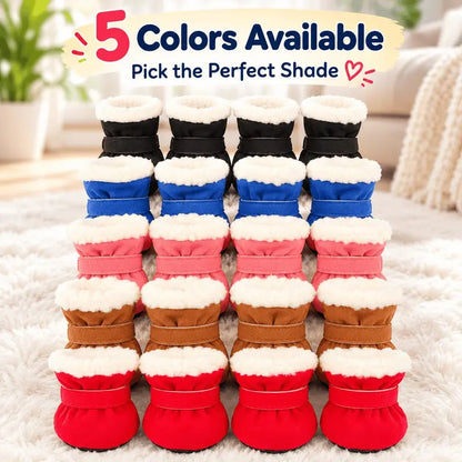 Soft Velvet Puppy Booties, Warm Non-Slip Paw Covers for Small Dogs