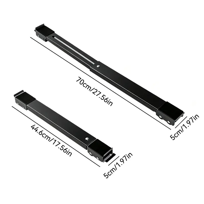 2-Pack Extendable Metal Appliance Moving Dolly, Lockable Wheels Low Profile Stand for Washer Dryer Fridge