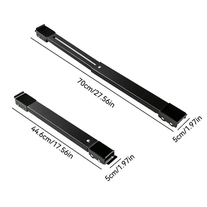 2-Pack Extendable Metal Appliance Moving Dolly, Lockable Wheels Low Profile Stand for Washer Dryer Fridge