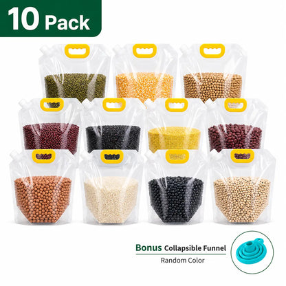 5 Pack Reusable Food Storage Bags, Leakproof & Moisture-Resistant Pouches for Pet Food, Kibble, Treats & Snacks