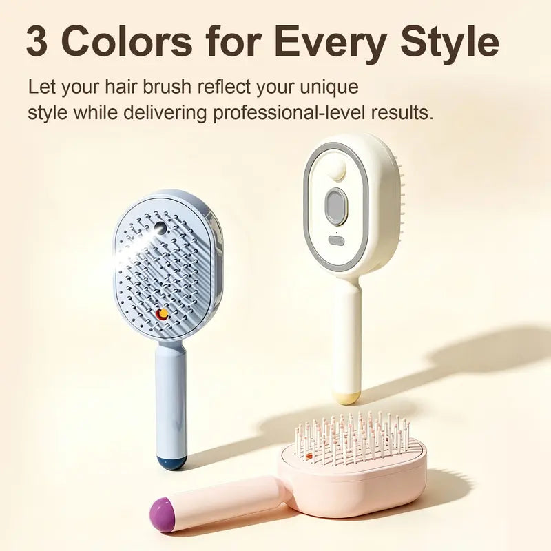 【Not straightened】Electric Spray Air Cushion Massage Comb, Self-Cleaning Anti-Tangle Hair Brush