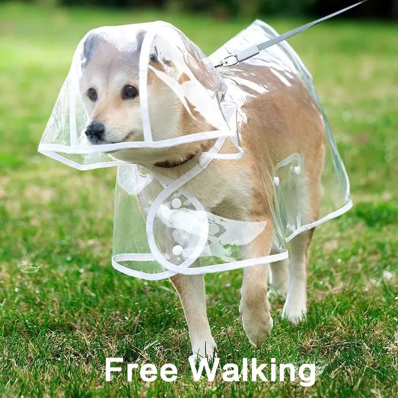 Transparent Thick Cape Dog Raincoat for Small Medium Dogs