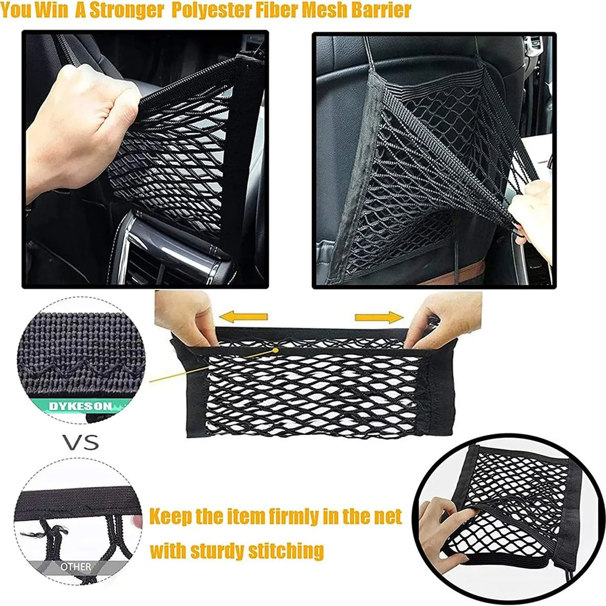 Car Pet Isolation Net, Safety Mesh Storage Bag, Universal Car Seat Gap Storage Bag, Pets Dogs Back Seat Mesh Barrier, Vehicle Backseat Barrier Net, Promoting Safer Driving