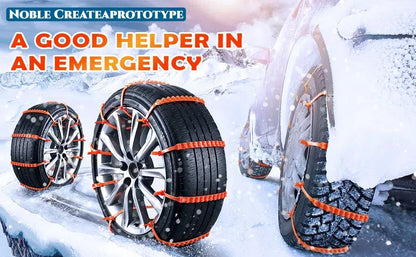 Reusable Snow Tire Chains for SUV & Trucks, Emergency Anti-Skid Traction Chains for Snow, Ice & Mud Roads