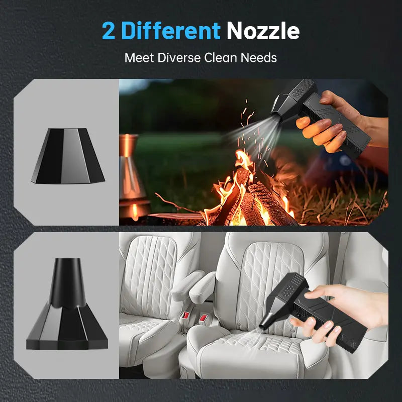 Mini Turbo Jet Handheld Blower, 130000 RPM High Speed 52m/s Wind, USB‑C Fast Charging Lightweight Multi‑Scene Use