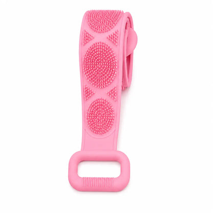 Double Sided Silicone Long Strap Back Bath Scrubber Exfoliating Shower Brush