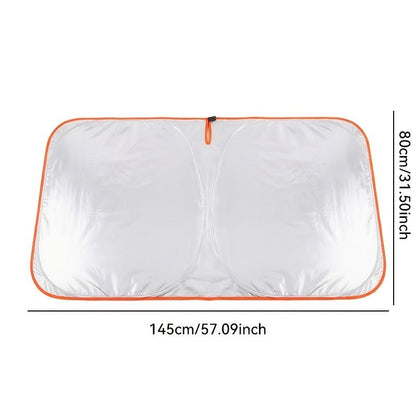 Portable Car Windshield Sunshade, Fabric Heat‑Insulating Sun Visor for Sedan SUV Truck, Summer Travel Camping Car Sun Cover