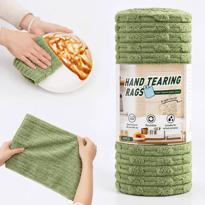 Tear-off Microfiber Cleaning Cloth Roll, Lint-Free Absorbent Kitchen Cleaning Rag