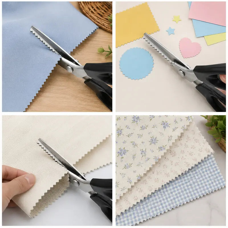 Stainless Steel Zig‑Zag Pinking Shears, Sharp Sewing Tool for DIY Crafts & Dressmaking