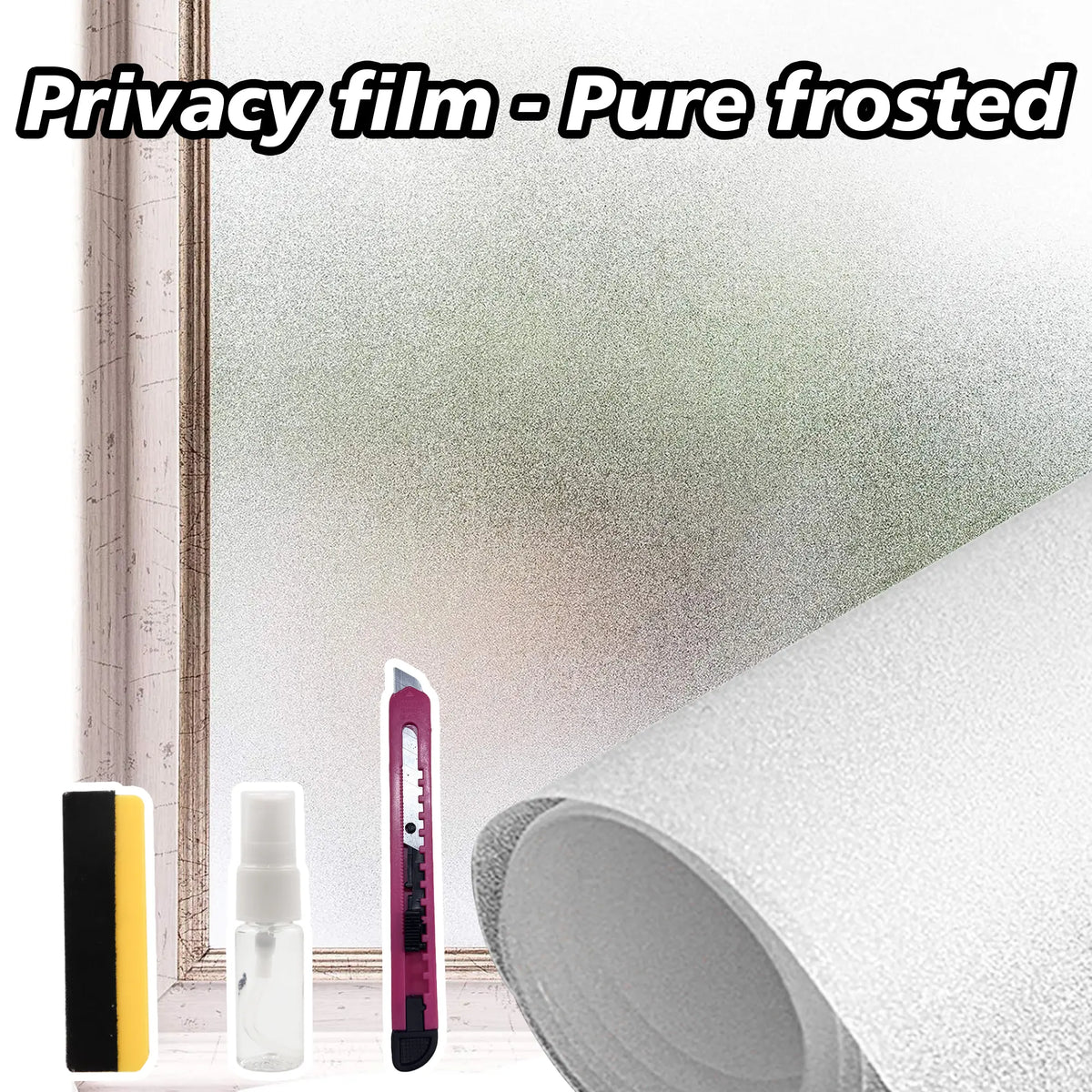 Removable Static Cling Window Privacy Film, UV Sun Blocking Reflective Mirror Window Tint 19in × 78in