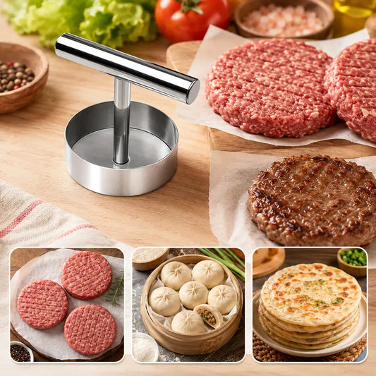 Stainless Steel Burger Press 1Pc Nonstick Patty Maker Heavy Duty Meat Smasher