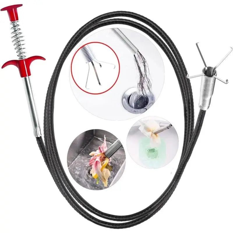 78.74" 4-Claw Flexible Grabber Reacher Tool, Bendable Hose Pick Up Tool for Sink Drain Litter Toilet, Father's Day Gift