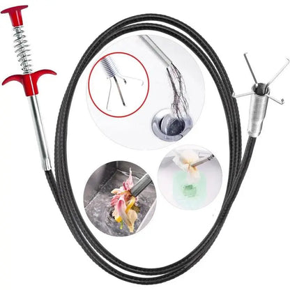 78.74" 4-Claw Flexible Grabber Reacher Tool, Bendable Hose Pick Up Tool for Sink Drain Litter Toilet, Father's Day Gift