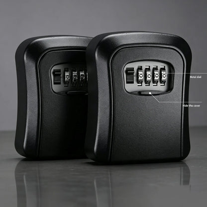 Wall‑Mount 4‑Digit Resettable Key Lock Box, Secure Combination Key Storage for Home Office Garage Outdoor Use