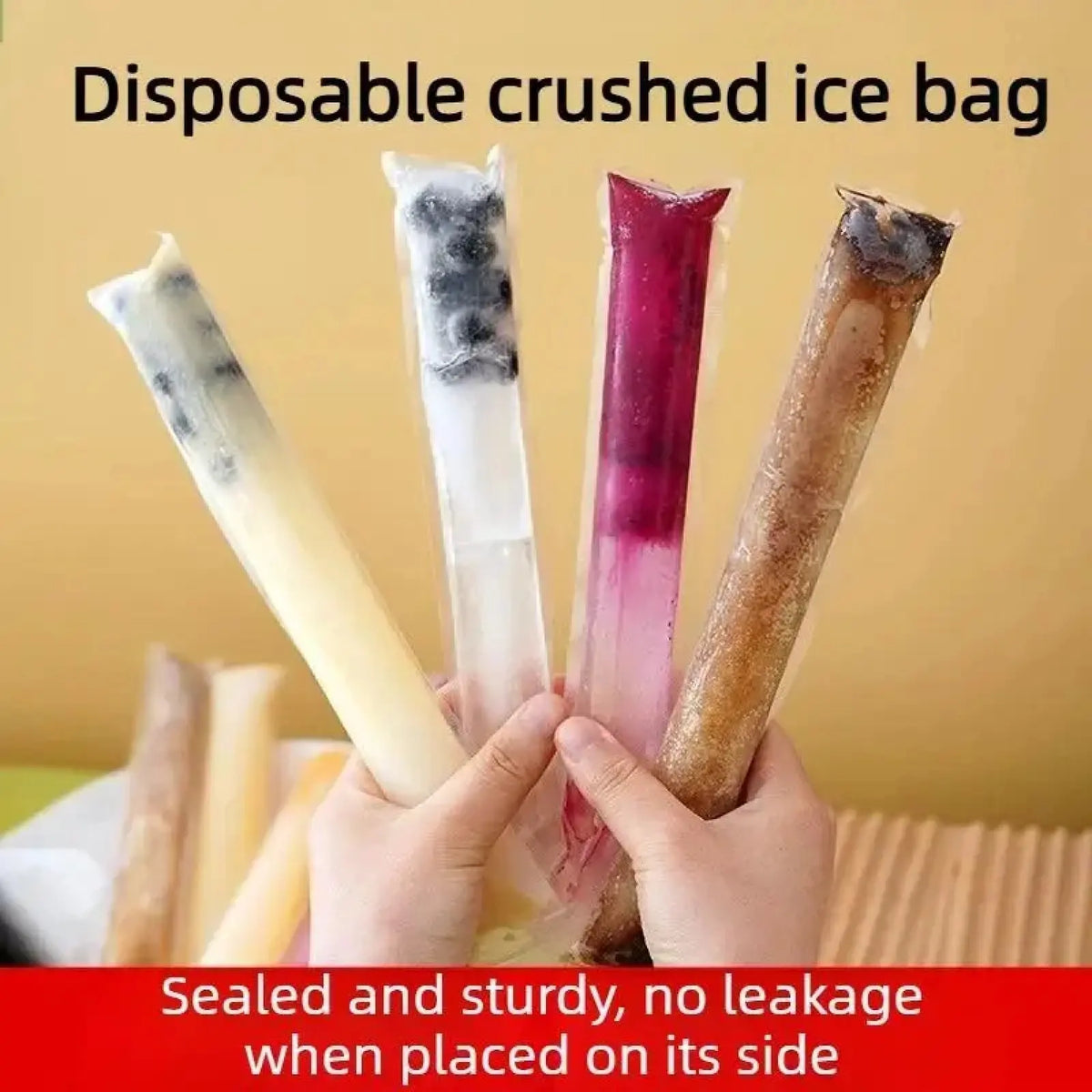 100pcs Disposable Long Popsicle Bags Food Grade Homemade Ice Cream Jelly Bags