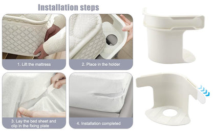 Heavy Duty Anti-Slip Bed Sheet Clips, Locking Mattress Corner Holders, Invisible Bedding Fasteners