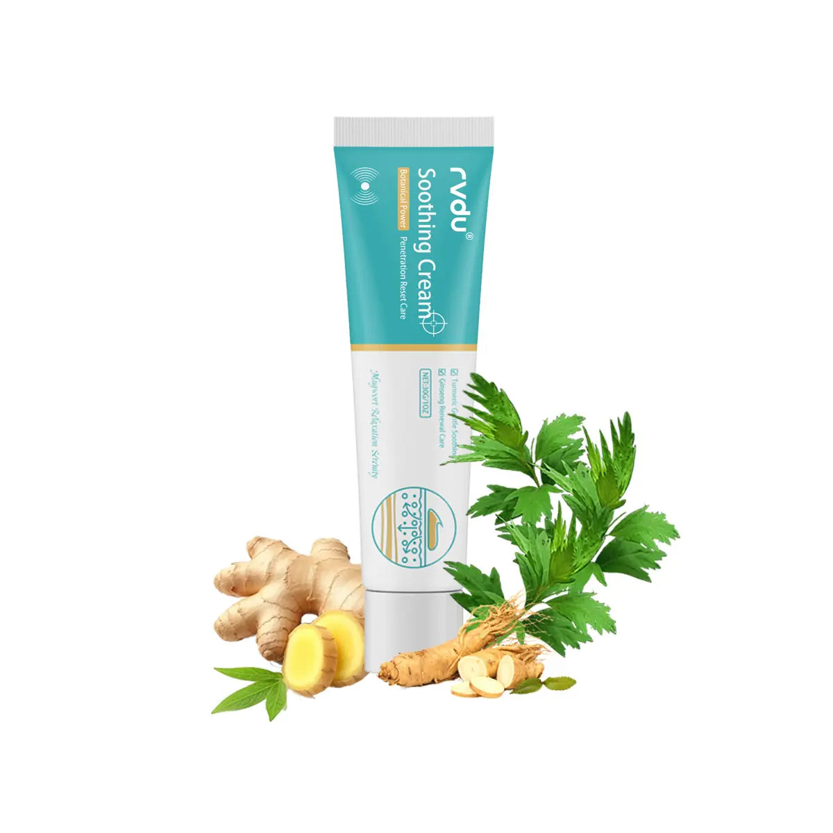 RVDU Leg Relief Cream, Soothing Massage Lotion for Leg Vein & Pain Relief with Ginseng Turmeric Mugwort