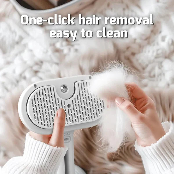 3-in-1 Steam Pet Grooming Brush – Self-Cleaning, Anti-Static Mist, Bionic Anti-Scratch Pins | Dogs & Cats