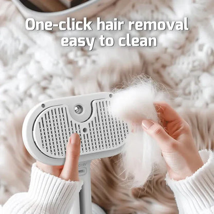 3-in-1 Steam Pet Grooming Brush – Self-Cleaning, Anti-Static Mist, Bionic Anti-Scratch Pins | Dogs & Cats
