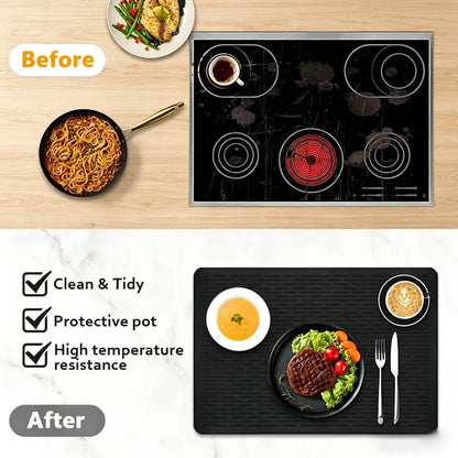 Silicone Stove Cover Mat, Heat Resistant, Anti-Slip, Dish Drying Mat for Stove