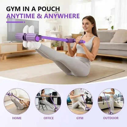 6-Strong Cable Abdominal Trainer, Core & Leg Fitness Equipment, Sit-Up Helper for Home Workout