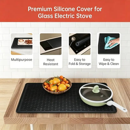 Silicone Stove Cover Mat, Heat Resistant, Anti-Slip, Dish Drying Mat for Stove