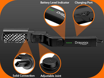 Drayvorx Cepillo Eléctrico Inalámbrico 2 en 1 para Parrilla y Limpiador Rotatorio, Limpiador de Grasa para Barbacoa de 3 Velocidades