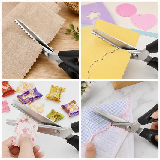 Stainless Steel Zig‑Zag Pinking Shears, Sharp Sewing Tool for DIY Crafts & Dressmaking