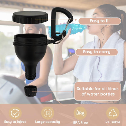 Mini Protein Powder Funnel With Scoop, BPA-Free Portable Powder Container for Creatine & Pre-Workout
