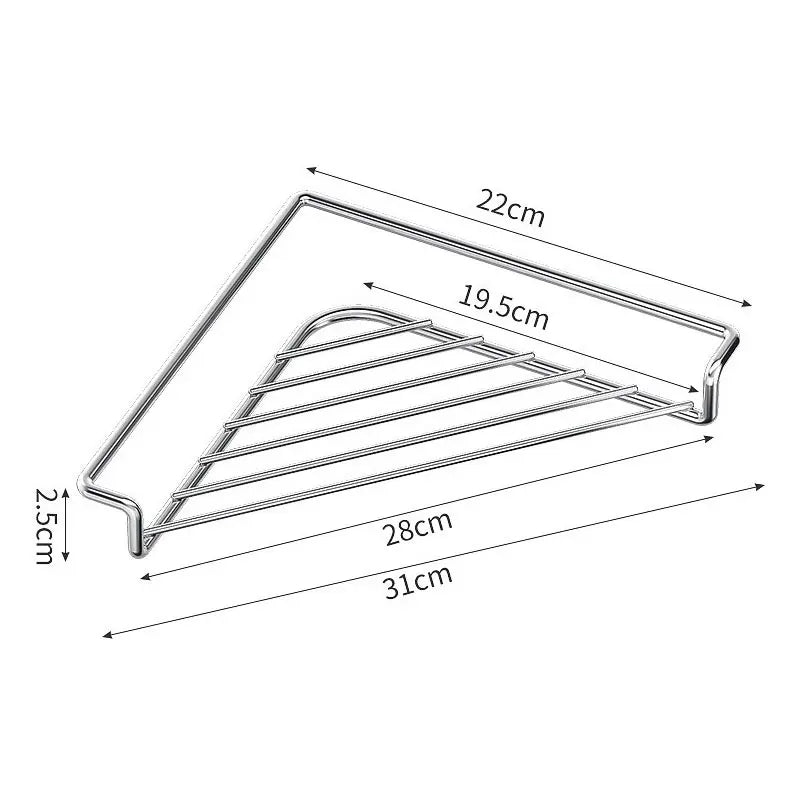 Stainless Steel Triangular Corner Sink Shelf, Drainage Open Wire Rack, Sponge Brush Cloth Holder for Kitchen Sink