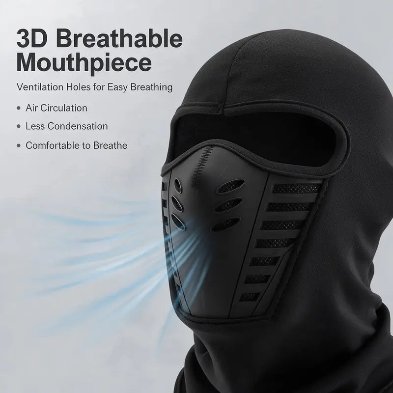 Unisex Fleece Full Face Balaclava, Windproof Anti-Haze, Ski & Motorcycle Mask