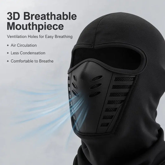 Unisex Fleece Full Face Balaclava, Windproof Anti-Haze, Ski & Motorcycle Mask