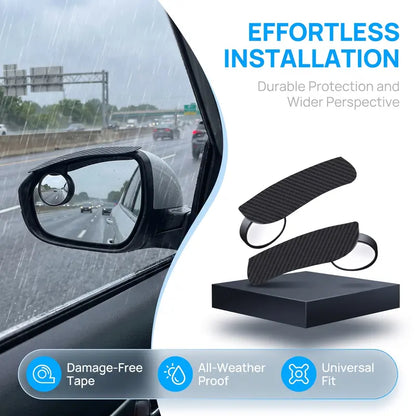 2-Piece Car Rearview Rain Visors ABS Blind-Spot Guards