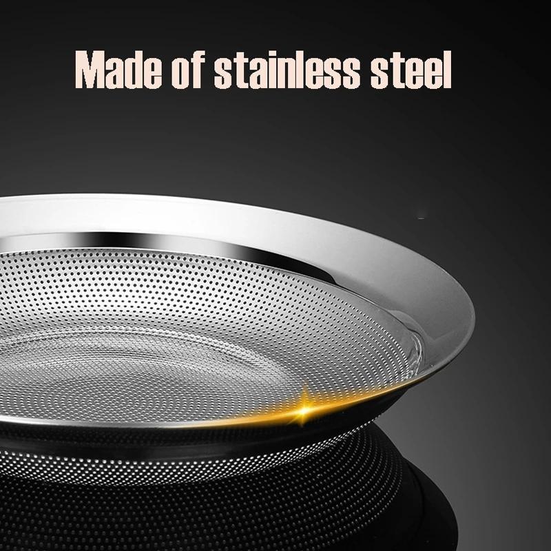 Filter Scoop SUS304 Stainless Steel Fat Skimmer Spoon Fine Mesh Strainer Food Strainer With Handle Kitchen Oil Skimmer Strainer FU