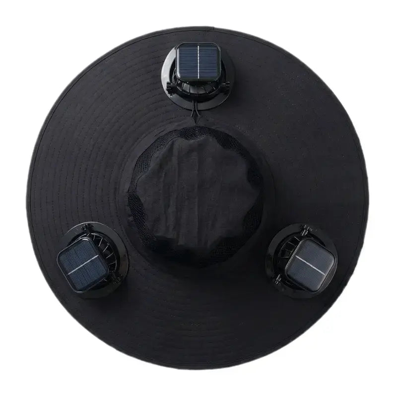 2026 New Three Solar Fan Outdoor Cooling Fan Hat — Sun Protection Hat with Solar Fan,Three-Power Rechargeable Fan,Outdoor Water-Resistant Fan hat,Ideal for Sporting Events,Unisex Design | Lightweight Comfortable Fit,  Ideal Men Women Summer Outdoor Gear