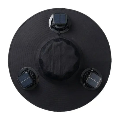 2026 New Three Solar Fan Outdoor Cooling Fan Hat — Sun Protection Hat with Solar Fan,Three-Power Rechargeable Fan,Outdoor Water-Resistant Fan hat,Ideal for Sporting Events,Unisex Design | Lightweight Comfortable Fit,  Ideal Men Women Summer Outdoor Gear