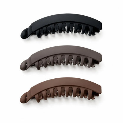 3 PCS Banana Hair Clips for Women, Cute and Stylish French Hair Claw Clips, Neutral Color Ponytail Holder Hair Accessories for Thin/Thick Hair, All Day Hold
