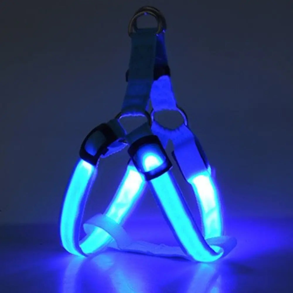 Fiber Optic LED Dog Harness, Battery Powered Glowing Reflective Pet Vest Adjustable for Small Medium Large Dogs Night Walking