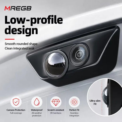 MREGB Mirror-Shape 360 Car Rearview Camera Lens Cover, Weatherproof Anti-Scratch Protector
