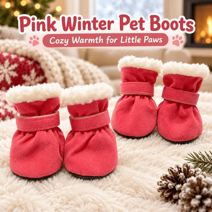 Soft Velvet Puppy Booties, Warm Non-Slip Paw Covers for Small Dogs