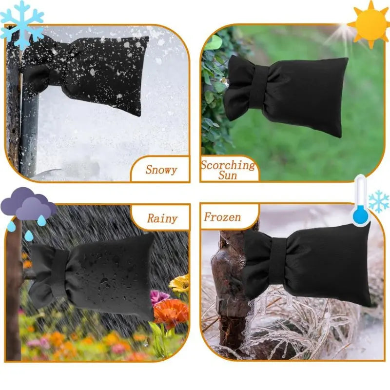 4 Pack Outdoor Faucet Cover, Waterproof Thermal Winter Garden Faucet Protector, Fire Pattern