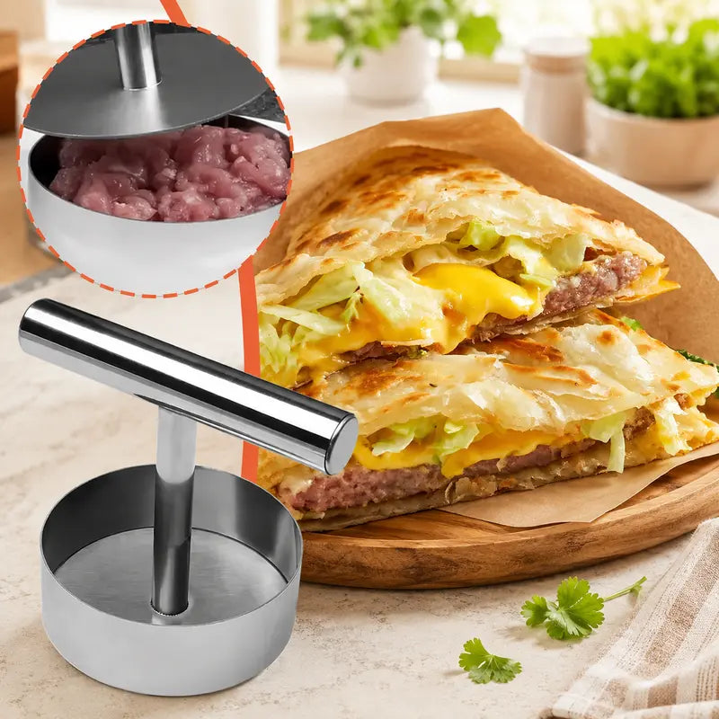 Stainless Steel Burger Press 1Pc Nonstick Patty Maker Heavy Duty Meat Smasher