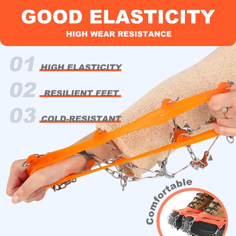 Lightweight Ice Cleats for Shoes Boots, Anti-Slip Snow Traction Grips One Size for Men Women Winter Outdoor