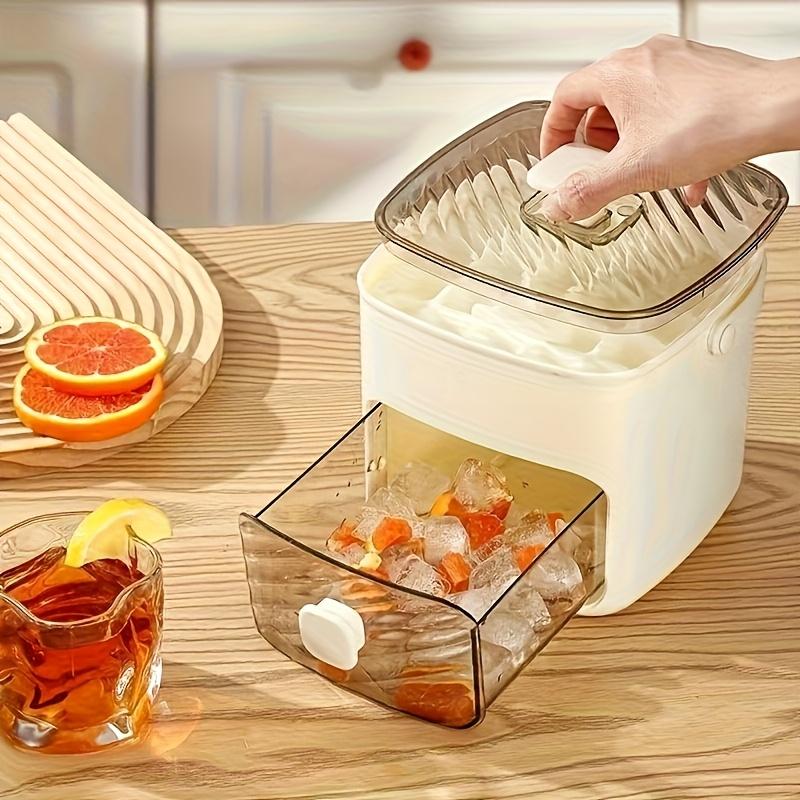 48-Cavity Ice Cube Tray with Easy Press Lid, Double Layer Portable Silicone Ice Mold for Summer Drinks & Frozen Food
